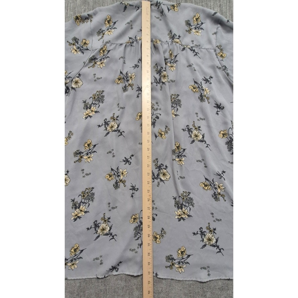 Torrid women's gray floral Georgette Hi-Lo tunic blouse boho shirt sz. 4 pockets - Picture 12 of 13